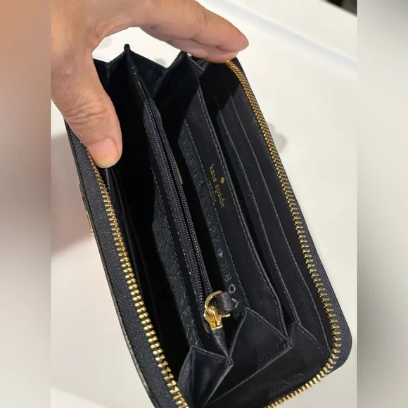 kate spade Black Multicolor Floral Zip Wallet - Picture 5 of 6